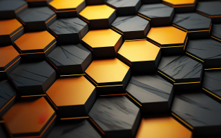 Hexagonal tiles yellow light beeple - yellow light free wallpaper
