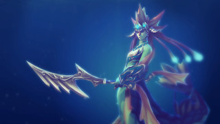 Woman sword wings water lowpoly - subsurface free wallpaper