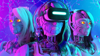 Cyberpunk android jones glowing robot - cyberpunk art free wallpaper