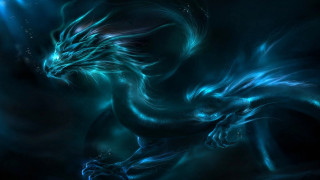 Blue dragon black background dragon - dragon art free wallpaper