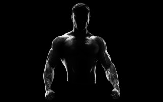 Muscular man ambient occlusion greyscale - the dark free wallpaper