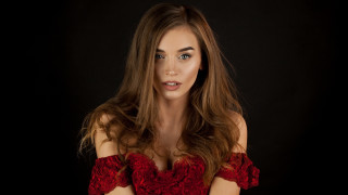 Elina karimova red dress roses - a red dress free wallpaper for desktop