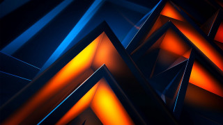 Abstract shapes blue background orange - the bottom of the image free wallpaper