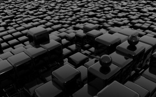 Black cubes middle illusion ambient - cinema 4 d free wallpaper
