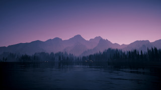 Mountain lake dusk purple sky 2 - dusk free wallpaper
