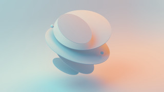 White object blue lightorange generative - a white object free wallpaper