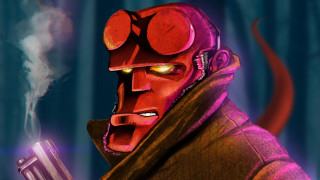 Cartoon demon cigarette purple background - his mouth free wallpaper