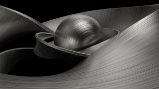 Metal silver kinetic art ambient - cinema 4 d free wallpaper