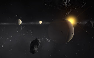 Space planets sun star aurora 3 - planet free wallpaper