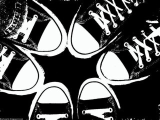 Black white shoes laces sole - punk art free wallpaper