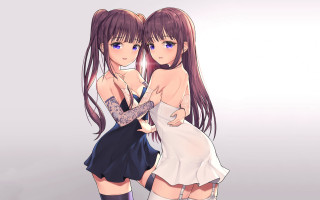 Tattooed girls hugging dress anime - the other girl free wallpaper
