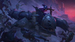 Giant creature warcraft demon night - a bunch of people free wallpaper