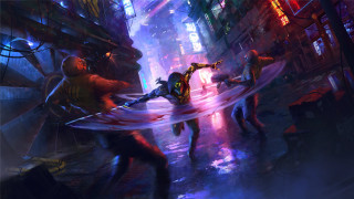 City spiderman cyberpunk action painting - cyberpunk art free wallpaper