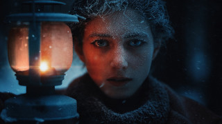 Woman lantern snow night glowing - anka zhuravleva free wallpaper