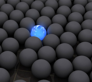 Blue ball gray balls black - free 3d render wallpaper