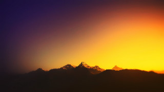 Mountain range yellow sky clouds 3 - sky free wallpaper