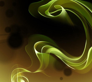 Green swirl black background yellow - free minimalism wallpaper