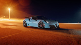 Blue sports car night street 6 - a blue sports car free wallpaper for desktop