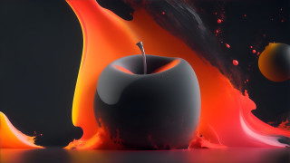 Black apple red liquid autumn - liquid free wallpaper