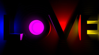Colorful center neon holography 3d - a colorful word free wallpaper