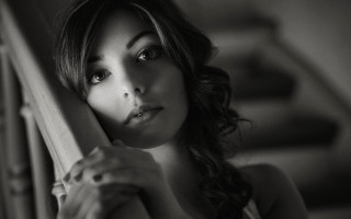 Woman portrait blackandwhite asian serious - serious free wallpaper for desktop