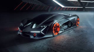 Futuristic car dark room red 3 - futurism free wallpaper