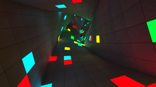 Tunnel colored squares abstract light - the end free wallpaper