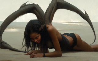 Woman bikini wood jewelry dark - dark fantasy art free wallpaper