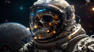 Skull astronaut space suit starry - filip hodas free wallpaper