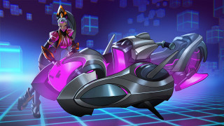 Futuristic woman motorcycle city neon - a futuristic motorcycle free wallpaper