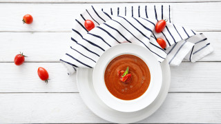 Tomato soup with fruits and - tomato free wallpaper