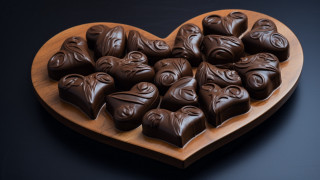 Heart wooden plate chocolate candies - didier mouron free wallpaper