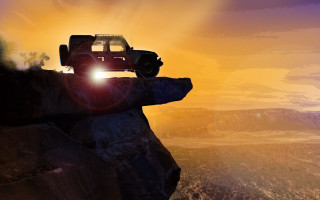 Truck cliff brightlight mountain evening - cliff childs free wallpaper