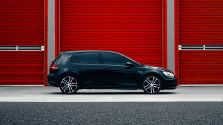 Black car red garage 3d - clean line free wallpaper