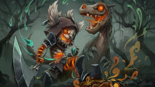 Cartoon demon armor forest glowing - giant free wallpaper