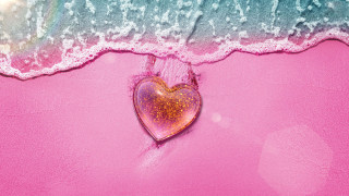 Heart pink ocean waves florianne - object free wallpaper