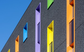 Colorful windows building bauhaus de - free architecture wallpaper