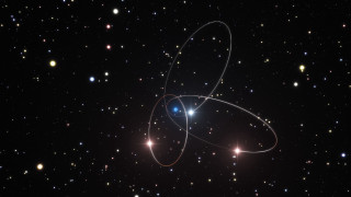 Black hole blue ring stars 2 - white dot free wallpaper