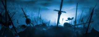 Cross field grass sky clouds - dark soul free wallpaper