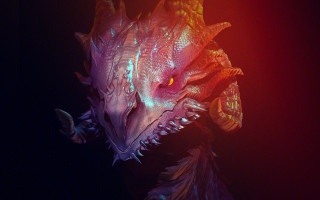 Dragon glowing eyes horns spikes - dragon art free wallpaper