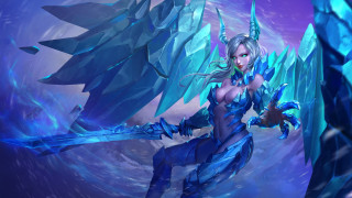 Ice wings sword fantasy armor - art free wallpaper