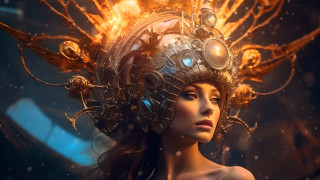 Woman snow planet fire galaxy - steampunk free wallpaper