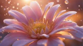 Pink flower water droplets sun - macro photography free wallpaper