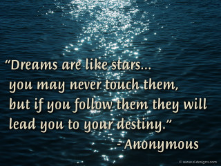 Dreams stars water sunshine quote - a quote free wallpaper