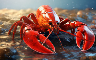 Red lobster open mouth ocean - ultra free wallpaper