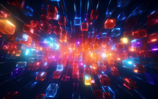 Colorful abstract cubes lights city - cube free wallpaper