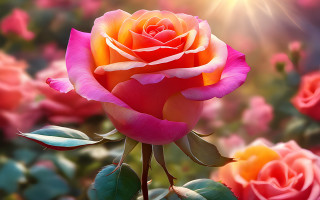 Pink rose yellow center flower - a pink rose free wallpaper