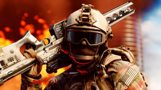 Man helmet goggles gun explosion - high detail 4k free wallpaper