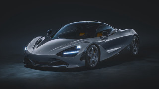 Silver sports car dark room 3 - futurism free wallpaper