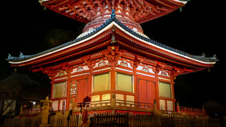 Red tower night japan architecture - a tall tower free wallpaper